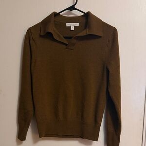 Banana republic Women's collared V-Neck Sweater in Brown